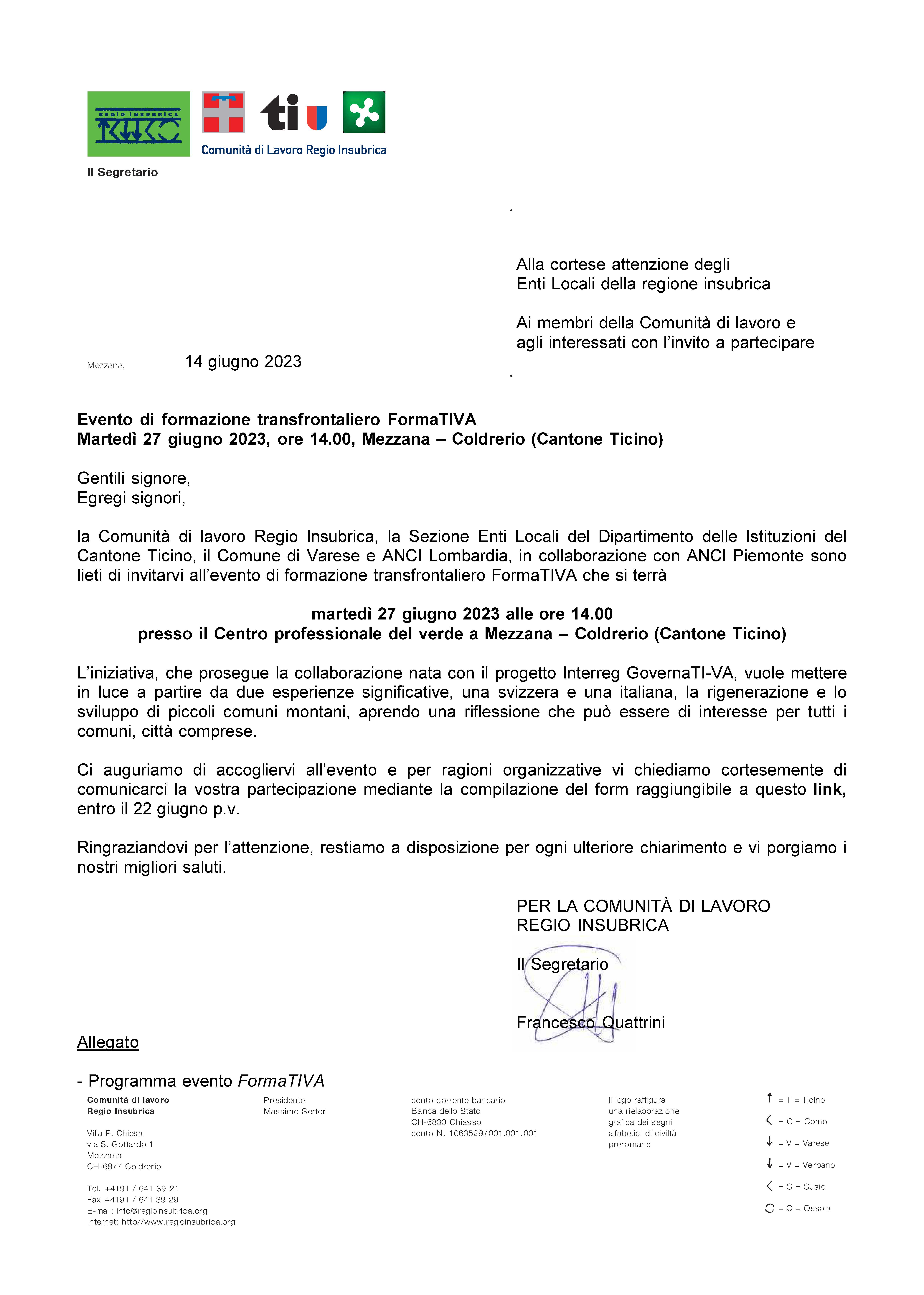 Invito 27 giugno 2023